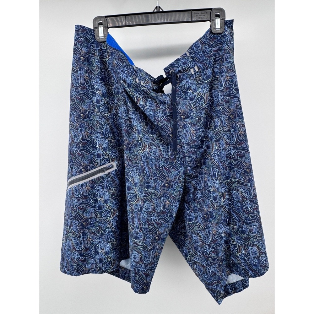 Tommy Bahama Swim Board Shorts Mens 40 Blue Tiki TropicalTrunks Resort, Hawaiian